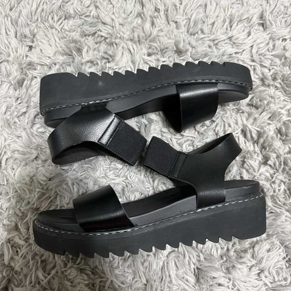 Limelight Black Chunky Platform Sandals